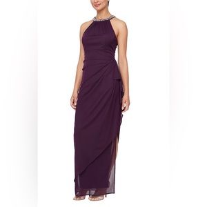 Purple Evening Gown, perfect for Mother of the Bride’s or any formal event.